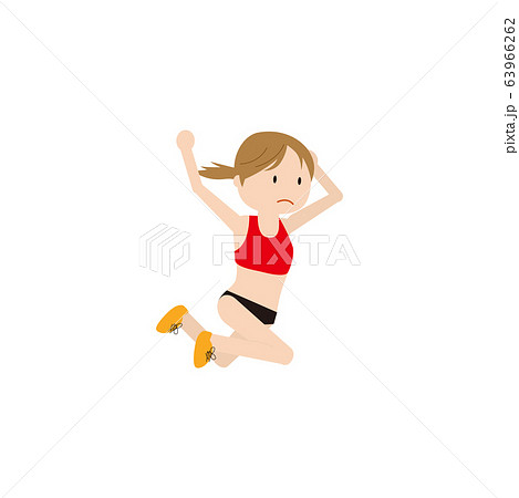 陸上女子 幅跳びのイラスト素材