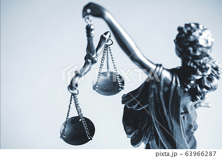 Top down view of a statue of Justice 63966287