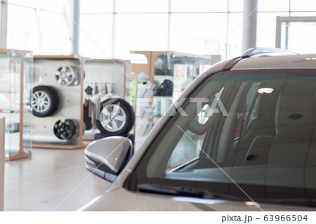 New cars at dealer showroom. New cars at dealer showroom. 63966504
