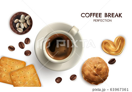 Coffee Break And Cookies Posterのイラスト素材