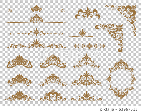 エレガントなフレーム 分割線の素材セットのイラスト素材