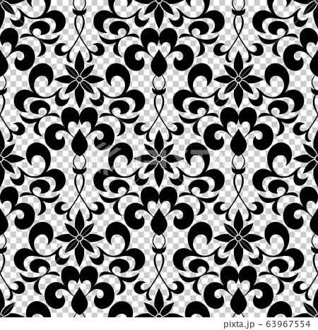 エレガントなシームレスパターンの背景 白黒のイラスト素材 63967554 Pixta