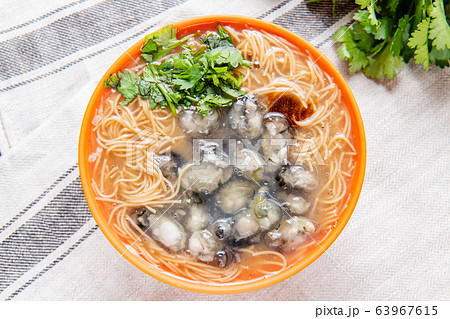 台湾麵線、そうめん、カキ、牡蠣、カキ入りそうめん 台湾麵線、そうめん、カキ、牡蠣、カキ入りそうめん 63967615