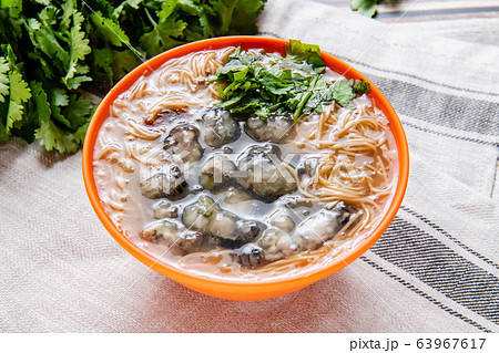 台湾麵線、そうめん、カキ、牡蠣、カキ入りそうめん  63967617