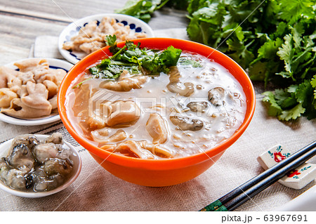 台湾風そうめん、台湾麵線、大腸そうめん、大腸麺線、大腸、牡蠣、カキ入りそうめん 63967691