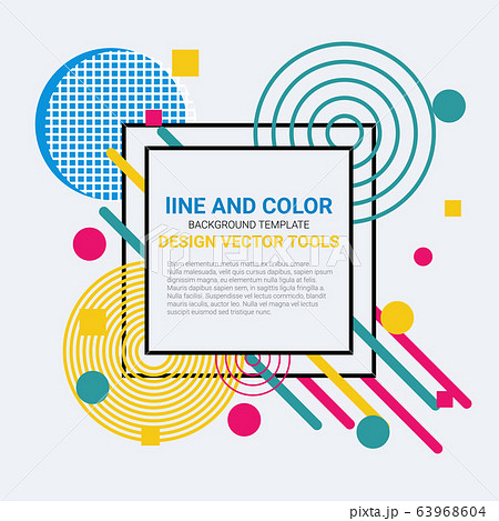 Vector of abstract geometric pattern and background with circles, triangles, lines. Use for modern design, decorated brochure and flyer. 63968604
