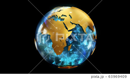3D rendering of an abstract stylized planet globe 3D rendering of an abstract stylized planet globe 63969409