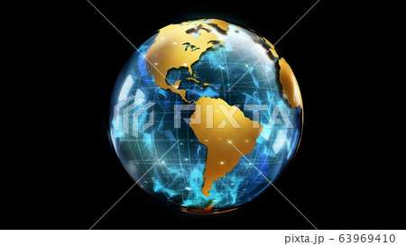 3D rendering of an abstract stylized planet globe 63969410