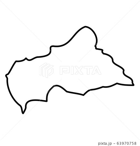 Central African Republic - solid black outline border map of country area. Simple flat vector illustration 63970758