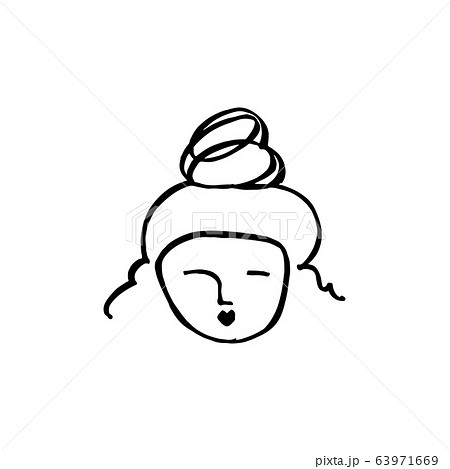 Line Drawn Black And White Trendy Face Silhouette. Abstract