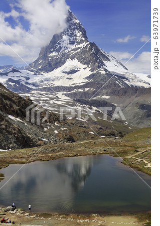 Matterhorn mirror in Riffelsee Lake, Switzerland Matterhorn mirror in Riffelsee Lake, Switzerland 63971739