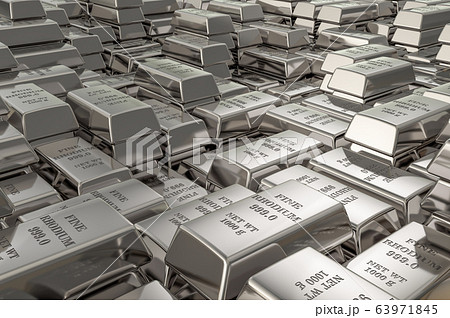 Rhodium ingots, bars background. 3D rendering 63971845