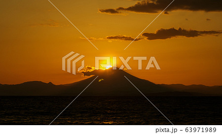 夕焼け　湘南　富士山　逗子　葉山 63971989