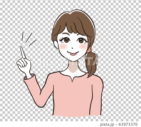 案内する女性 かわいい 手描きのイラスト素材