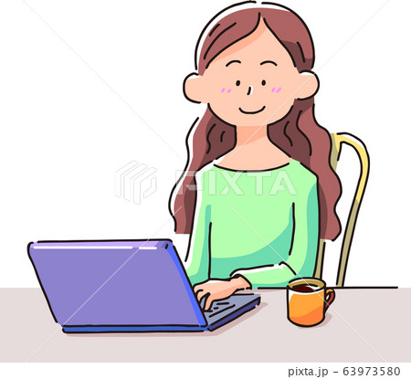 リモートワークする女性 63973580