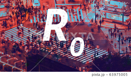 R Nought theme with people crossing an intersection R Nought theme with people crossing an intersection 63975005