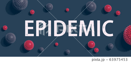 Epidemic theme with viral objects 63975453