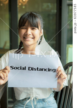 asian teenager social distancing covid anti 63977585