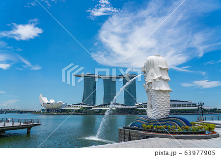 シンガポール・マーライオンパーク　人なし 63977905