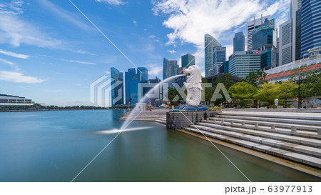 シンガポール・マーライオンパーク　人なし 63977913