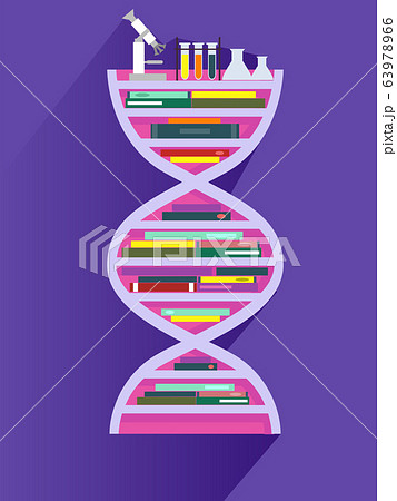 DNA Book Shelf Illustration 63978966