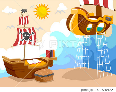 Kids Bedroom Pirate Theme Illustration Kids Bedroom Pirate Theme Illustration 63978972