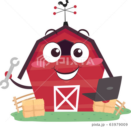 Mascot Farm Laptop Open Source Illustration 63979009