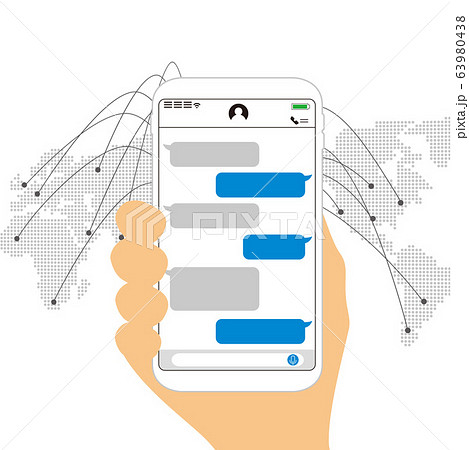Chat app vector illustration smartphone Chat app vector illustration smartphone 63980438