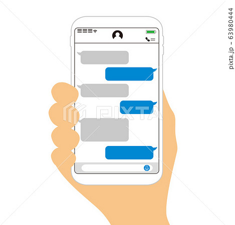 Chat app vector illustration smartphone Chat app vector illustration smartphone 63980444