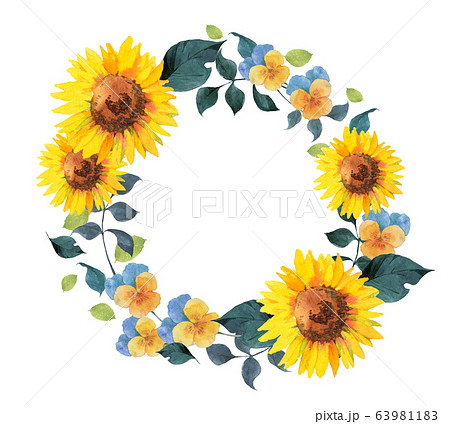 Sunflower And Viola Stock Illustration