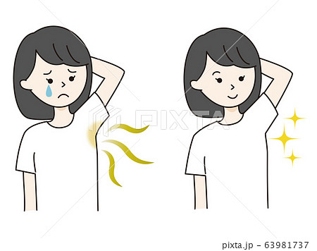 わきがに悩む女子と改善　Tシャツ 63981737