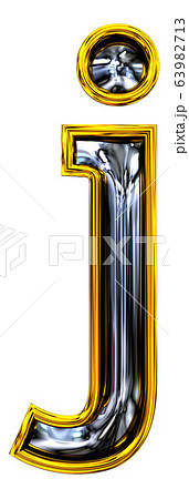 3D rendering. Lowercase Letter j. 63982713