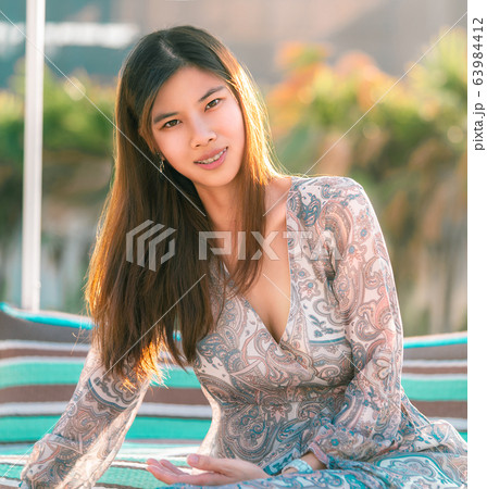 sensuality beautiful Asian woman sitting on a 63984412