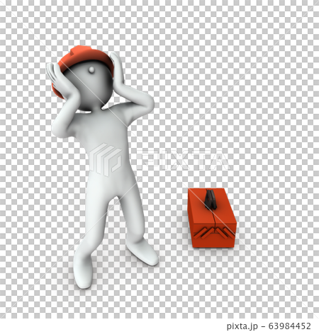 頭を抱えて心配するエンジニア 頭を抱えて心配するエンジニア 63984452