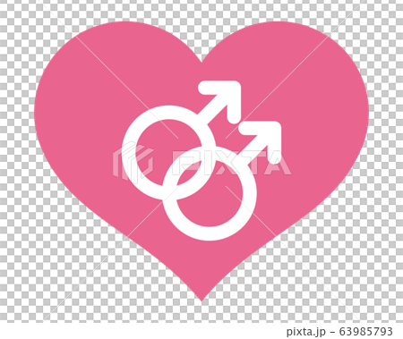 ピンクのハートマークと性別記号 ゲイ のイラスト素材