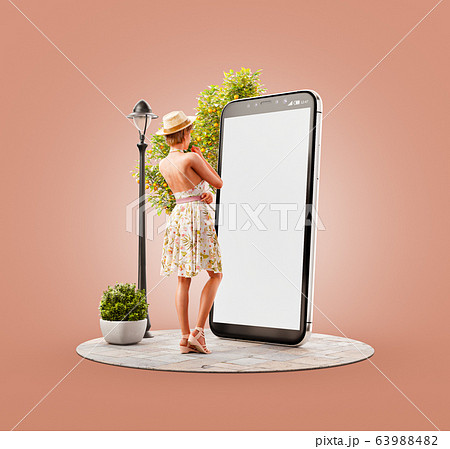 Unusual 3d illustration smart phone application 63988482