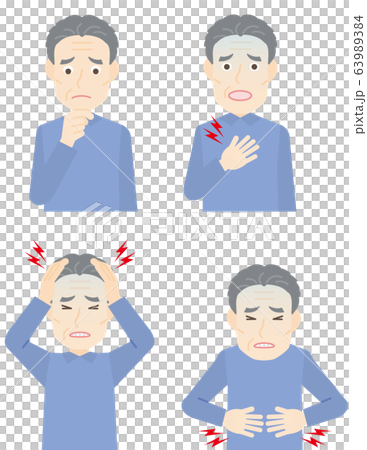 痛みを訴える患者のイラスト素材