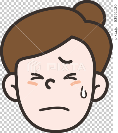 Woman front face endure 63991120