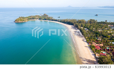 Aerial from drone, Landscape of Klong Dao Beach at Aerial from drone, Landscape of Klong Dao Beach at 63993013