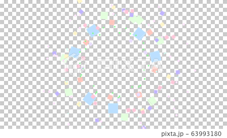 CGスクエア　輪になって広がるスクエアのジオメトリック背景 63993180
