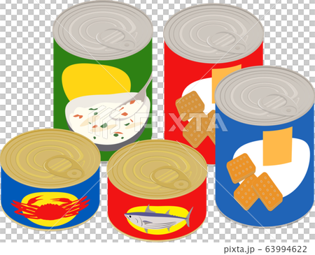 缶詰セット イラスト アイソメトリック 缶詰セット イラスト アイソメトリック 63994622