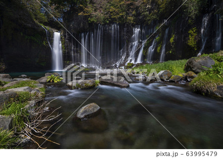 Shiraito Falls, a waterfall in Fujinomiya, Shizuoka, Japan Shiraito Falls, a waterfall in Fujinomiya, Shizuoka, Japan 63995479