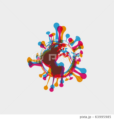 stereo effect of a bacterium virus in the shape...のイラスト素材 [63995985 ...