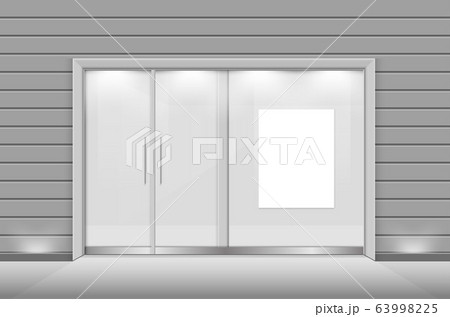 Double Sliding Glass Doors With Automatic のイラスト素材