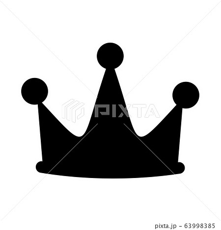 Crown flat black icon isolated on white background. 63998385
