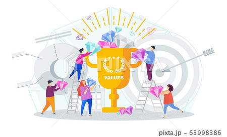 Business values concept. Company values shared by staff. 63998386