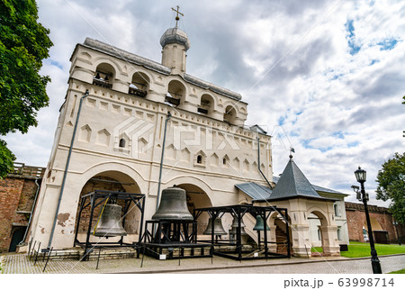 Bell gable of St. Sophia Cathedral at Novgorod Detinets in Russia Bell gable of St. Sophia Cathedral at Novgorod Detinets in Russia 63998714