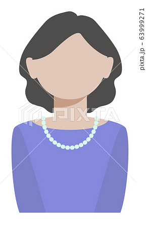 ネックレスをつけた大人の女性のイラスト素材 のイラスト素材