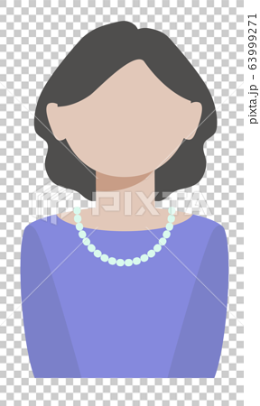 ネックレスをつけた大人の女性のイラスト素材 のイラスト素材