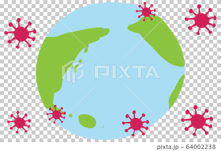 冠狀病毒攻擊地球的圖像插圖 64002238